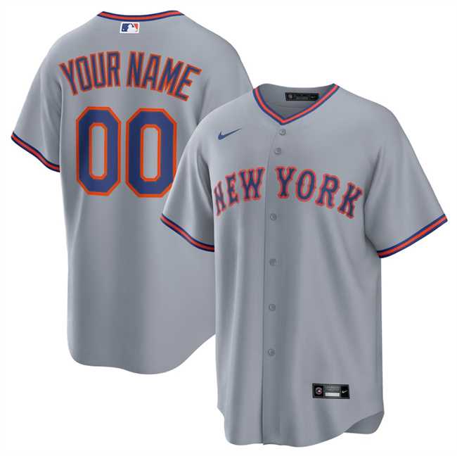 Mens New York Mets Active Player Custom Gray 2025 Limited Stitched Baseball Jersey